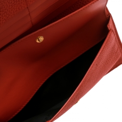 مملوكة مسبقًا Burberry Orange Leather Hastings Bifold Wallet