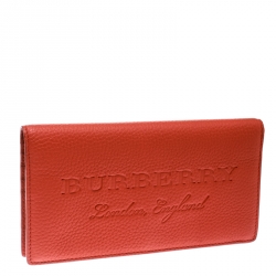 مملوكة مسبقًا Burberry Orange Leather Hastings Bifold Wallet
