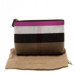 Pre Owned Burberry Multicolor Canvas Medium Duncan Zip Pouch