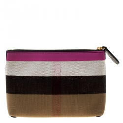 Pre Owned Burberry Multicolor Canvas Medium Duncan Zip Pouch