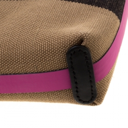 Pre Owned Burberry Multicolor Canvas Medium Duncan Zip Pouch