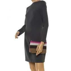 Pre Owned Burberry Multicolor Canvas Medium Duncan Zip Pouch