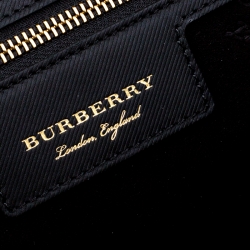 Burberry Black Leather Large DK88 Top Handle Bag