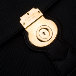 Burberry Black Leather Large DK88 Top Handle Bag