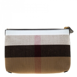Burberry Multicolor Canvas Medium Duncan Zip Pouch