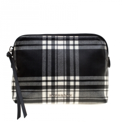 Burberry Black/Green Smoked Check Nylon Large Pouch Burberry | TLC