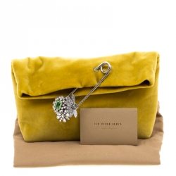 مملوكة مسبقًا حقيبة كلاتش بربري دبوس مزخرفة كريستال قطيفة مسطردة