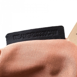 Pre Owned Burberry Peach Satin Crystal Embellished Pin Clutch