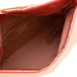 Pre Owned Burberry Peach Satin Crystal Embellished Pin Clutch