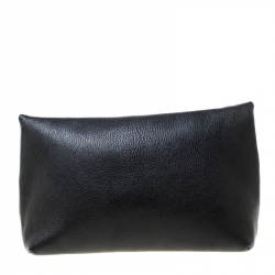 مملوكة مسبقًا Burberry Black Leather Pin Clutch