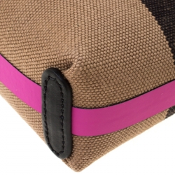 Burberry Multicolor Canvas Medium Duncan Zip Pouch