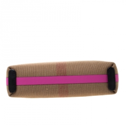 Burberry Multicolor Canvas Medium Duncan Zip Pouch