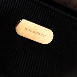 Pre Owned Burberry Light Grey Faux Fur Medium Pin Clutch