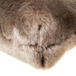 Pre Owned Burberry Light Grey Faux Fur Medium Pin Clutch