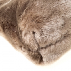 Pre Owned Burberry Light Grey Faux Fur Medium Pin Clutch