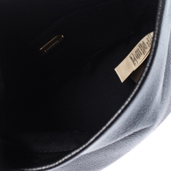 Pre Owned Burberry Black Leather Crystal Embellished Pin Clutch