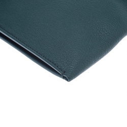 مملوكة مسبقًا Burberry Dark Green Leather Wristlet Pouch