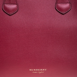 Pre Owned حقيبة بربري بانير قماش كاروهات هاوس وجلد حمراء متوسطة