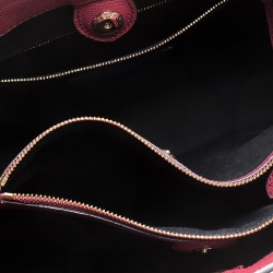 Pre Owned حقيبة بربري بانير قماش كاروهات هاوس وجلد حمراء متوسطة