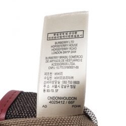 Burberry Red/Beige Heart Check Canvas and Leather Drawstring Backpack