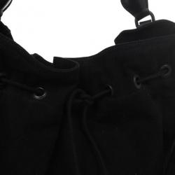 Pre Owned Burberry Brit Medium Cambrose Black Canvas and Leather Hobo