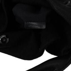 Pre Owned Burberry Brit Medium Cambrose Black Canvas and Leather Hobo