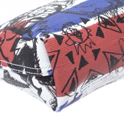 Pre Owned Burberry Multiolor Coated Canvas Doodle Print Wristlet Pouch