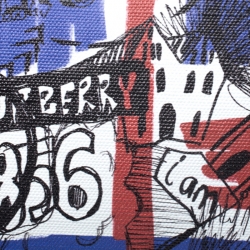 Pre Owned Burberry Multiolor Coated Canvas Doodle Print Wristlet Pouch