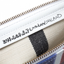 Pre Owned Burberry Multiolor Coated Canvas Doodle Print Wristlet Pouch