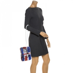 Pre Owned Burberry Multiolor Coated Canvas Doodle Print Wristlet Pouch