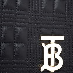 مملوكة مسبقًا Burberry Black Quilted Leather Medium Lola Shoulder Bag