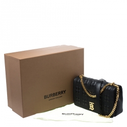 مملوكة مسبقًا Burberry Black Quilted Leather Medium Lola Shoulder Bag