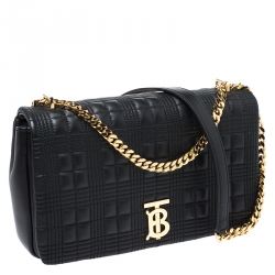 مملوكة مسبقًا Burberry Black Quilted Leather Medium Lola Shoulder Bag