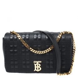 مملوكة مسبقًا Burberry Black Quilted Leather Medium Lola Shoulder Bag