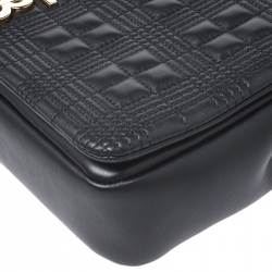 مملوكة مسبقًا Burberry Black Quilted Leather Medium Lola Shoulder Bag