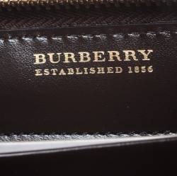 مملوكة مسبقًا Burberry Beige/Brown Haymarket Check Canvas and Leather Corset Zip Around wallet