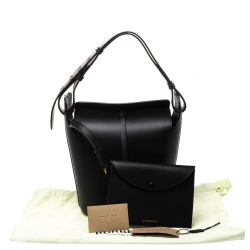 Pre Owned Burberry Black Leather Small Bucket Bag