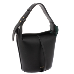 Pre Owned Burberry Black Leather Small Bucket Bag