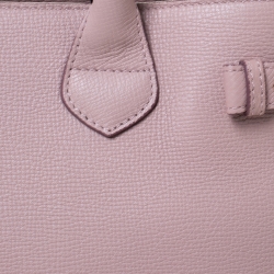 Pre Owned Burberry Pink Leather and House Check Fabric Medium Banner Tote