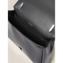 Pre Owned Burberry Black Kingdom Logo Patent Leather Bag