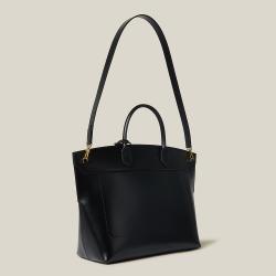 Pre Owned Burberry Black Society Top-Handle Leather Tote