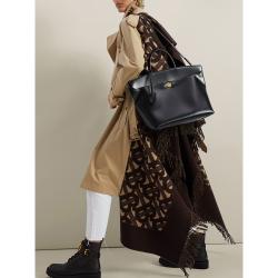 Pre Owned Burberry Black Society Top-Handle Leather Tote