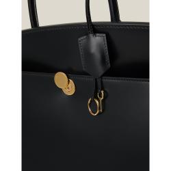Pre Owned Burberry Black Society Top-Handle Leather Tote
