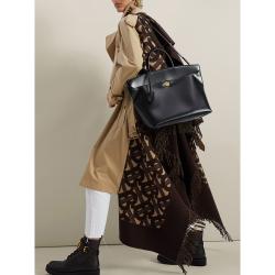 Burberry Large SOCIETY TOTE BLACK TRIM BURGUNDY Bag Handbag Italy