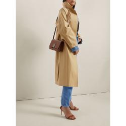 مملوكة مسبقًا Burberry Brown TB Monogram-Buckle Leather Shoulder Bag