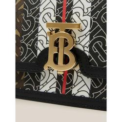 مملوكة مسبقًا حقيبة كروس بربري شعار الماركة TB كانفاس و جلد بني 