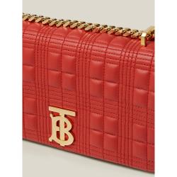 Pre Owned حقيبة كتف بربري "لولا" جلد مبطن أحمر