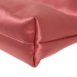 Pre Owned Burberry Coral Orange Satin Crystal Embellished Pin Clutch