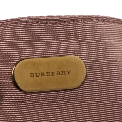 Pre Owned Burberry Coral Orange Satin Crystal Embellished Pin Clutch