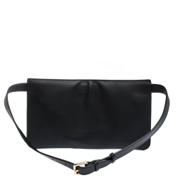 Pre Owned Burberry Black Leather Slim Belt Bag